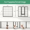 imageHealSmart Dog Playpen 24 Inch 8 Panels Heavy Duty Metal Portable Pet Playpen Indoor Outdoor for Camping Yard RV Garden Fence Privacy Patio BlackBlack