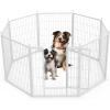 imageHealSmart Dog Playpen 24 Inch 8 Panels Heavy Duty Metal Portable Pet Playpen Indoor Outdoor for Camping Yard RV Garden Fence Privacy Patio BlackWhite