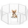 imageHealSmart Dog Playpen 24 Inch 8 Panels Heavy Duty Metal Portable Pet Playpen Indoor Outdoor for Camping Yard RV Garden Fence Privacy Patio BlackWhite