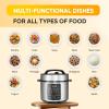 imageHealSmart 12in1 Multi Electric Pressure Cooker NonStick 6QT Stainless Steel Pressure Cooker for Yogurt Maker Slow Cooker Cake Multigrain Dishwasher Safe6 Quarts