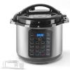 imageHealSmart 12in1 Multi Electric Pressure Cooker NonStick 6QT Stainless Steel Pressure Cooker for Yogurt Maker Slow Cooker Cake Multigrain Dishwasher Safe8 Quarts