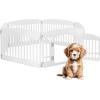 imageHealSmart 4 Panel Dog Playpen 24 Exercise Puppy Playpen with Door Safe Secure Folding ampamp Portable Pet Playpen for Indoor ampamp Outdoor Use Suitable for Puppies and Small WhiteWhite