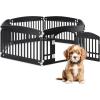 imageHealSmart 4 Panel Dog Playpen 24 Exercise Puppy Playpen with Door Safe Secure Folding ampamp Portable Pet Playpen for Indoor ampamp Outdoor Use Suitable for Puppies and Small WhiteBlack