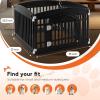 imageHealSmart 4 Panel Dog Playpen 24 Exercise Puppy Playpen with Door Safe Secure Folding ampamp Portable Pet Playpen for Indoor ampamp Outdoor Use Suitable for Puppies and Small WhiteBlack