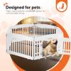 imageHealSmart 4 Panel Dog Playpen 24 Exercise Puppy Playpen with Door Safe Secure Folding ampamp Portable Pet Playpen for Indoor ampamp Outdoor Use Suitable for Puppies and Small WhiteWhite