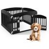 imageHealSmart 4 Panel Dog Playpen 24 Exercise Puppy Playpen with Door Safe Secure Folding ampamp Portable Pet Playpen for Indoor ampamp Outdoor Use Suitable for Puppies and Small WhiteBlack