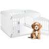 imageHealSmart 4 Panel Dog Playpen 24 Exercise Puppy Playpen with Door Safe Secure Folding ampamp Portable Pet Playpen for Indoor ampamp Outdoor Use Suitable for Puppies and Small WhiteWhite