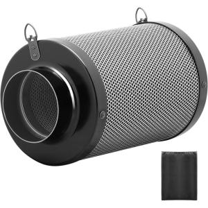 imageHealSmart 4 Inch 195 CFM Exhaust Inline Vent Booster Blower and 8 Feet NonInsulated Flex Air Aluminum Foil 2 Clamps for Indoor Grow Tent Hydroponics Ventilation Quiet FanDucting4 Filter