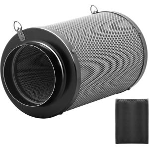 imageHealSmart 4 Inch 195 CFM Exhaust Inline Vent Booster Blower and 8 Feet NonInsulated Flex Air Aluminum Foil 2 Clamps for Indoor Grow Tent Hydroponics Ventilation Quiet FanDucting6 Filter