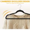 imageHealSmart 30 Pack Heavy Duty Velvet Hangers NonSlip Flocked Felt Hangers with Shoulder Notches Hangers for Coats Pants and Dress Clothes WhiteBlack