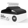 imageHealSmart 30 Pack Heavy Duty Velvet Hangers NonSlip Flocked Felt Hangers with Shoulder Notches Hangers for Coats Pants and Dress Clothes WhiteBlack