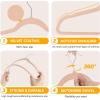imageHealSmart 30 Pack Heavy Duty Velvet Hangers NonSlip Flocked Felt Hangers with Shoulder Notches Hangers for Coats Pants and Dress Clothes WhitePink