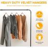 imageHealSmart 30 Pack Heavy Duty Velvet Hangers NonSlip Flocked Felt Hangers with Shoulder Notches Hangers for Coats Pants and Dress Clothes WhitePink