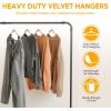 imageHealSmart 30 Pack Heavy Duty Velvet Hangers NonSlip Flocked Felt Hangers with Shoulder Notches Hangers for Coats Pants and Dress Clothes WhitePink