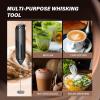 imageHealSmart Kitchen Milk Frother Handheld with Stand for Coffee Electric Foamer Maker for Lattes Mini Hand Blender for Cappuccino Matcha Frappe Hot Chocolate Wand Drink Mixer Whisk BlackMilk Frother with Stand