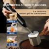 imageHealSmart Kitchen Milk Frother Handheld with Stand for Coffee Electric Foamer Maker for Lattes Mini Hand Blender for Cappuccino Matcha Frappe Hot Chocolate Wand Drink Mixer Whisk BlackMilk Frother with Stand