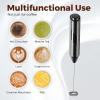 imageHealSmart Kitchen Milk Frother Handheld with Stand for Coffee Electric Foamer Maker for Lattes Mini Hand Blender for Cappuccino Matcha Frappe Hot Chocolate Wand Drink Mixer Whisk BlackMilk Frother