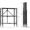 imageHealSmart Heavy Duty 4Tier Foldable Metal Rack 1496quot D x 2795quot W x 4961quot H Storage Shelving Unit 1000 lbs with Wheels Moving Easily Organizer Shelves Great for Garage Kitchen Black3Shelf