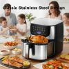 imageHealSmart 10in1 Air Fryer Oven 126Qt Convection Oven with Visible Window Rotisserie amp Grill FamilySize Airfryer with Visible Window for Healthy CookingSilver85QT