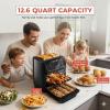 imageHealSmart 10in1 Air Fryer Oven 126Qt Convection Oven with Visible Window Rotisserie amp Grill FamilySize Airfryer with Visible Window for Healthy CookingBlack126QT