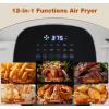 imageHealSmart 10in1 Air Fryer Oven 126Qt Convection Oven with Visible Window Rotisserie amp Grill FamilySize Airfryer with Visible Window for Healthy CookingPink634QT