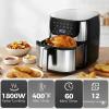 imageHealSmart 10in1 Air Fryer Oven 126Qt Convection Oven with Visible Window Rotisserie amp Grill FamilySize Airfryer with Visible Window for Healthy CookingSilver85QT