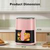 imageHealSmart 10in1 Air Fryer Oven 126Qt Convection Oven with Visible Window Rotisserie amp Grill FamilySize Airfryer with Visible Window for Healthy CookingPink634QT