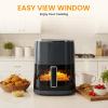 imageHealSmart 12in1 Air Fryer Oven 634 Qt Digital Convection Oven with Visible Window amp 1700W Air Fry Roast Bake Nonstick Basket BlackBlack634QT