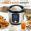 imageHealSmart 24in1 Electric Pressure Cooker 63 Quart NonStick Stainless Steel Multi Cooker for Slow Cooking Yogurt Maker Steam Rice Bake Dishwasher Safe Silver63 Quarts