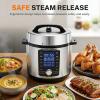 imageHealSmart 24in1 Electric Pressure Cooker 63 Quart NonStick Stainless Steel Multi Cooker for Slow Cooking Yogurt Maker Steam Rice Bake Dishwasher Safe Silver63 Quarts