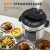 imageHealSmart 24in1 Electric Pressure Cooker 63 Quart NonStick Stainless Steel Multi Cooker for Slow Cooking Yogurt Maker Steam Rice Bake Dishwasher Safe Silver6 Quarts