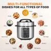 imageHealSmart 24in1 Electric Pressure Cooker 63 Quart NonStick Stainless Steel Multi Cooker for Slow Cooking Yogurt Maker Steam Rice Bake Dishwasher Safe Silver6 Quarts