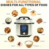 imageHealSmart 24in1 Electric Pressure Cooker 63 Quart NonStick Stainless Steel Multi Cooker for Slow Cooking Yogurt Maker Steam Rice Bake Dishwasher Safe Silver63 Quarts