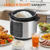 imageHealSmart 24in1 Electric Pressure Cooker 63 Quart NonStick Stainless Steel Multi Cooker for Slow Cooking Yogurt Maker Steam Rice Bake Dishwasher Safe Silver6 Quarts