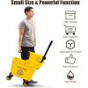 imageHealSmart 38Quart Commercial Mop Bucket with SidePress Wringer amp Wheels  MultiFunctional Storage High Efficiency Dehydration AntiSplash Design for Floor Cleaning in Offices Malls Yellow36L