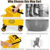 imageHealSmart 38Quart Commercial Mop Bucket with SidePress Wringer amp Wheels  MultiFunctional Storage High Efficiency Dehydration AntiSplash Design for Floor Cleaning in Offices Malls Yellow36L