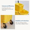 imageHealSmart 38Quart Commercial Mop Bucket with SidePress Wringer amp Wheels  MultiFunctional Storage High Efficiency Dehydration AntiSplash Design for Floor Cleaning in Offices Malls Yellow36L