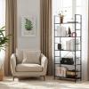 imageHealSmart 4 Tier Bookshelf Ladder Shelf Free Standing Book Shelf Home Office Bookcase Shelf Storage Organizer for Bedroom Living Room Bathroom Office Balcony BrownBlack