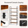 imageHealSmart 4 Tier Bookshelf Ladder Shelf Free Standing Book Shelf Home Office Bookcase Shelf Storage Organizer for Bedroom Living Room Bathroom Office Balcony BrownClassic Black