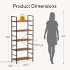 imageHealSmart 4 Tier Bookshelf Ladder Shelf Free Standing Book Shelf Home Office Bookcase Shelf Storage Organizer for Bedroom Living Room Bathroom Office Balcony BrownBrown