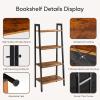 imageHealSmart 4 Tier Bookshelf Ladder Shelf Free Standing Book Shelf Home Office Bookcase Shelf Storage Organizer for Bedroom Living Room Bathroom Office Balcony BrownBrown