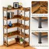 imageHealSmart 4 Tier Bookshelf Ladder Shelf Free Standing Book Shelf Home Office Bookcase Shelf Storage Organizer for Bedroom Living Room Bathroom Office Balcony BrownBrown