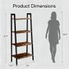 imageHealSmart 4 Tier Bookshelf Ladder Shelf Free Standing Book Shelf Home Office Bookcase Shelf Storage Organizer for Bedroom Living Room Bathroom Office Balcony BrownBrown