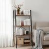 imageHealSmart 4 Tier Bookshelf Ladder Shelf Free Standing Book Shelf Home Office Bookcase Shelf Storage Organizer for Bedroom Living Room Bathroom Office Balcony BrownBrown