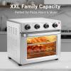 imageHealSmart 4in1 Air Fryer Toaster Oven Combo 26QT Large Countertop Convection Oven with Bake Broil Roast amp Dehydrate Includes 12 Pizza Pan amp Fry Basket Stainless Steel EnergyEfficientSilver