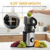 imageHealSmart Cold Press Juicer Slow Masticating Juicer Machines with Wide Feed Chute Fits Whole Fruits and Vegetables High Juice Yield BPA Free Easy to Clean SilverSilver