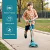 imageHealSmart Kick Scooter for Kids Wheel with Brake Adjustable Height Handlebar Foldable Lightweight Aged 310 Wide Standing Board and up to 110LBS Green