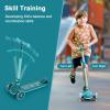 imageHealSmart Kick Scooter for Kids Wheel with Brake Adjustable Height Handlebar Foldable Lightweight Aged 310 Wide Standing Board and up to 110LBS Green