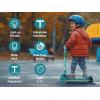 imageHealSmart Kick Scooter for Kids Wheel with Brake Adjustable Height Handlebar Foldable Lightweight Aged 310 Wide Standing Board and up to 110LBS Green