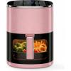 imageHealSmart 12in1 Air Fryer Oven 634 Qt Digital Convection Oven with Visible Window amp 1700W Air Fry Roast Bake Nonstick Basket BlackPink634QT